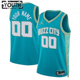 Maillot Enfant Charlotte Hornets Personnalisable 2023-24 Jordan City Edition Teal Swingman